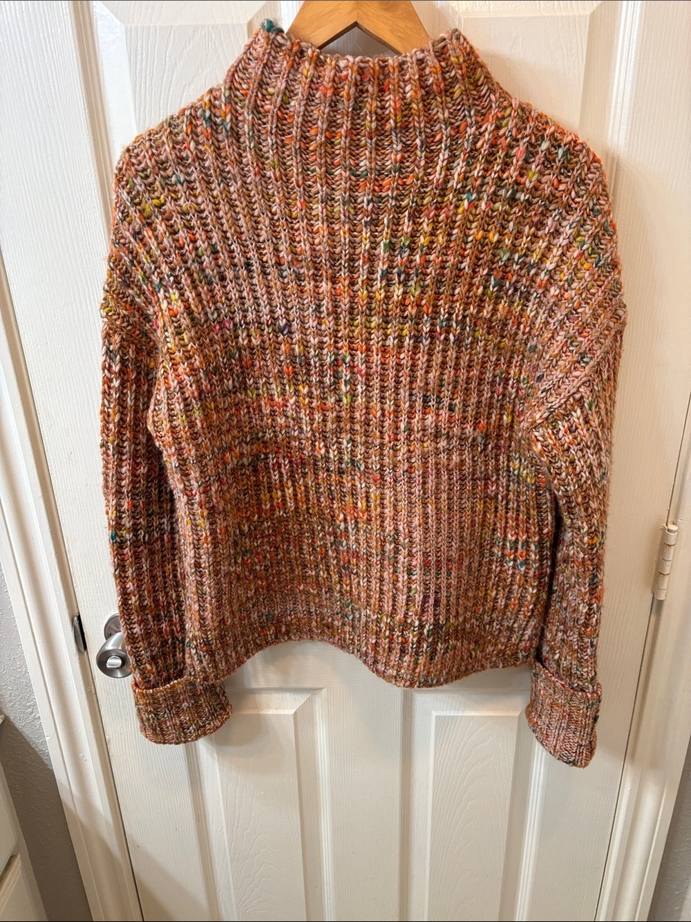 Madewell Rayner mock neck sweater, featuring a chunky ribbed knit size Small